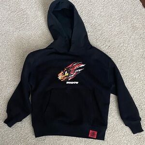 Zara Kids Black Hoodie with Fiery Graphic